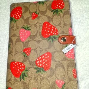 NWT Coach Strawberry Pattern Notebook